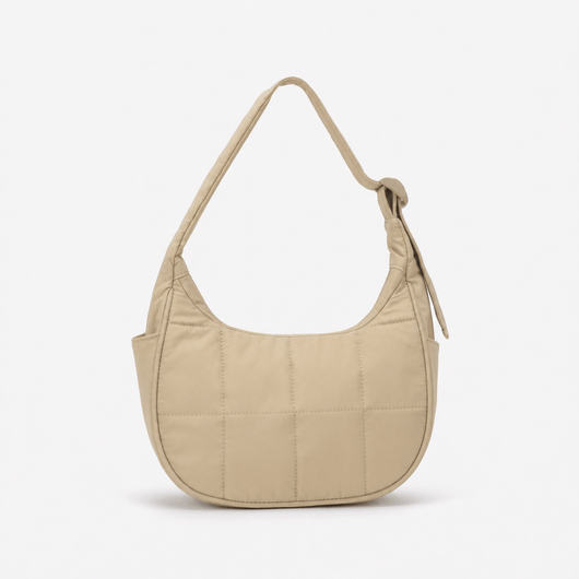 Elia Pink Quilted Nylon Shoulder Bag