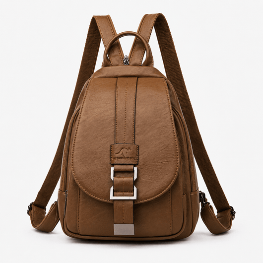 Women's Small Burgundy PU Leather Travel Backpack