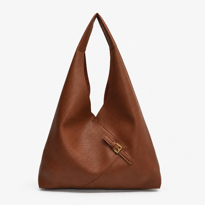 LICA Large Black Soft Leather Hobo School Bag