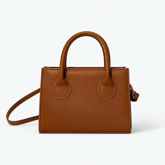 Élise Black Compact Crossbody Handbag with Top Handles