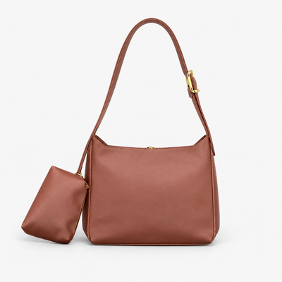 Léna Black Women's Shoulder Bag with Matching Detachable Pouch