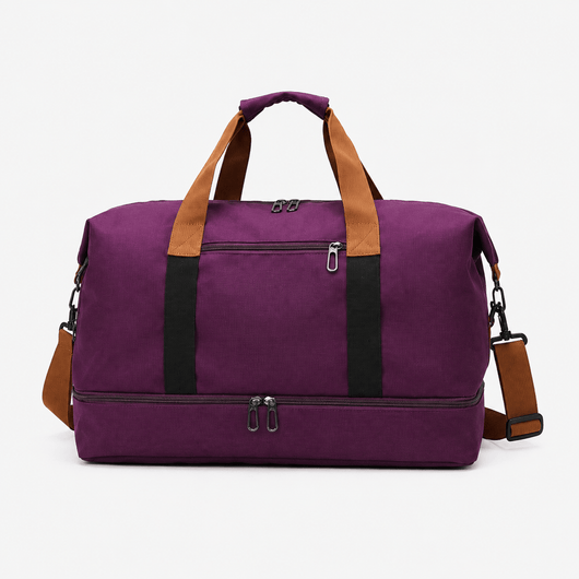 Women's Waterproof Oxford Travel Duffel Bag with Bottom Compartment