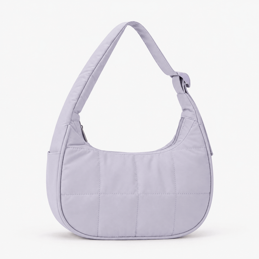 Elia Pink Quilted Nylon Shoulder Bag