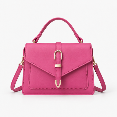Isaline Small Black Crossbody Handbag with Gold-Tone Flap