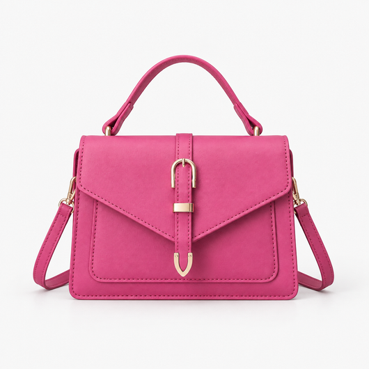 Isaline Small Black Crossbody Handbag with Gold-Tone Flap