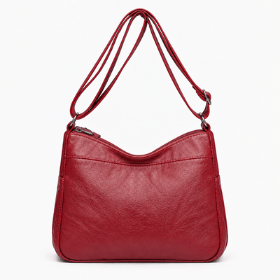 The Sunday Avenue Abigail Red Vintage Faux Leather Shoulder Bag