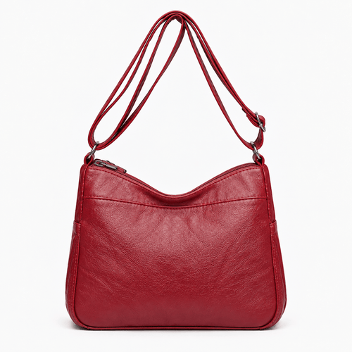 Vintage Faux Leather Shoulder Bag - Amabel