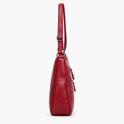 The Sunday Avenue Abigail Red Vintage Faux Leather Shoulder Bag