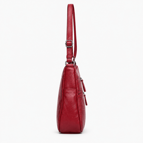 Vintage Faux Leather Shoulder Bag - Amabel