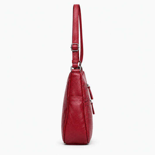 The Sunday Avenue Abigail Red Vintage Faux Leather Shoulder Bag