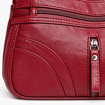 The Sunday Avenue Abigail Red Vintage Faux Leather Shoulder Bag
