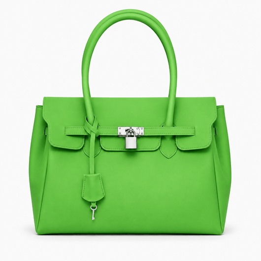 The Sunday Avenue Acid Lilac Matte Jelly PVC Tote Bag with Lock