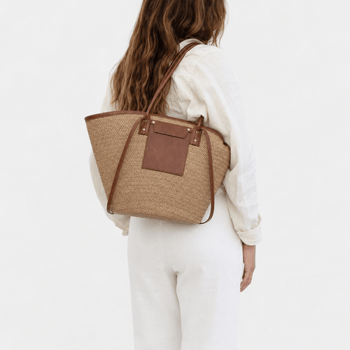 Anaelle Large Woven Straw Tote Bag with Double Handles