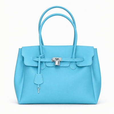 The Sunday Avenue Aqua Lilac Matte Jelly PVC Tote Bag with Lock