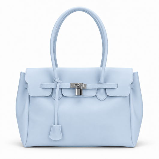 The Sunday Avenue Baby Blue Lilac Matte Jelly PVC Tote Bag with Lock