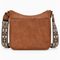 Faux Leather Crossbody Bag with Patterned Strap - Dulcie