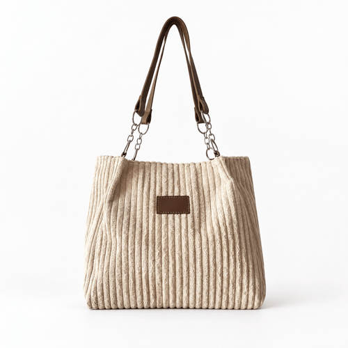 Corduroy Tote Bag with Shoulder Straps - Betsy