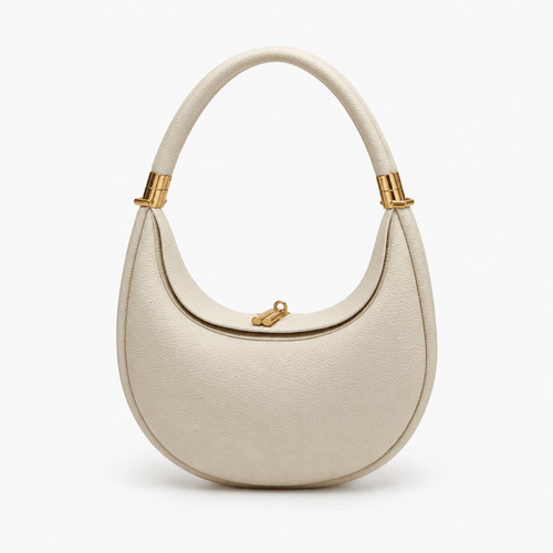 Pebbled Leather Crescent Shoulder Bag - Thomasin