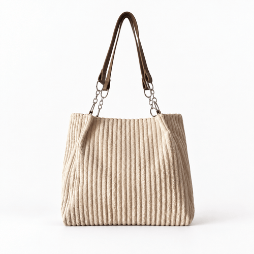 Corduroy Tote Bag with Shoulder Straps - Betsy