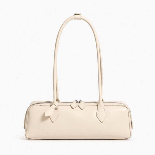The Sunday Avenue Beige Libra Covenette Brown Elongated Shoulder Bag