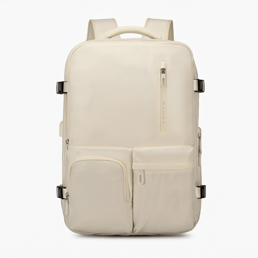 The Sunday Avenue Beige Spacious Work Backpack - Kitty