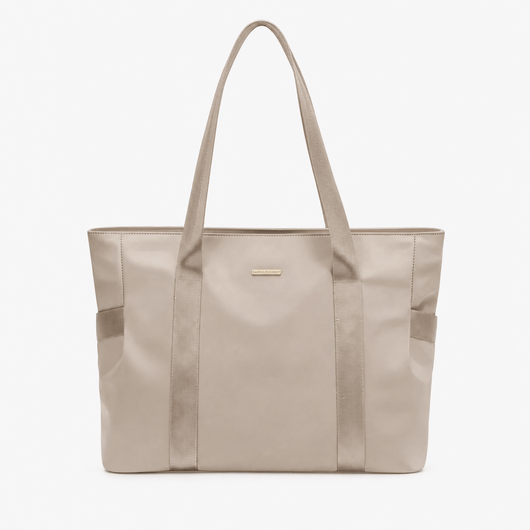 The Sunday Avenue Beige Student Backpack With Compartments - Corin