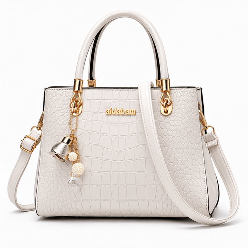 Croco Print Handbag with Detachable Shoulder Strap - Drusilla