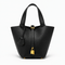 Grained Leather Bucket Bag with Gold-Tone Padlock - Petronella