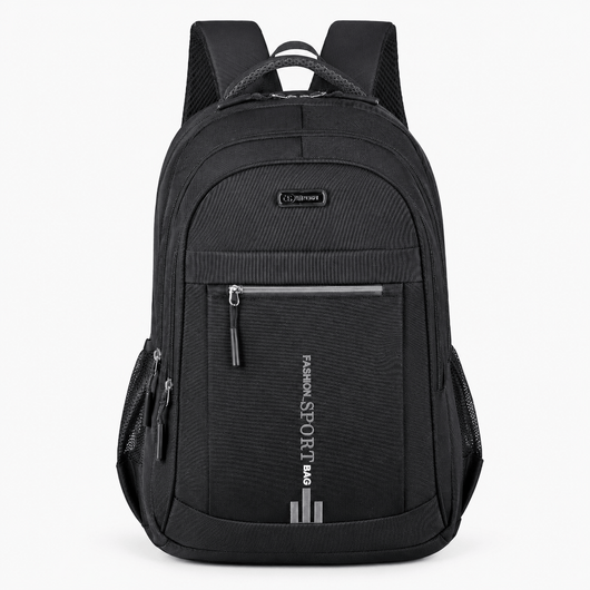 The Sunday Avenue Black Black Oxford Multi-Pocket Student School Backpack