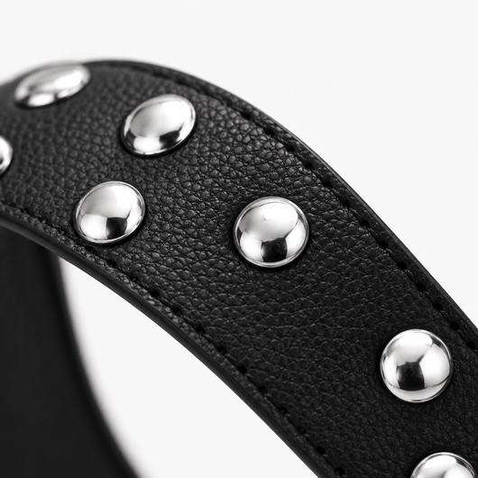 The Sunday Avenue Black Black PU Leather Rivet Armpit Shoulder Bag