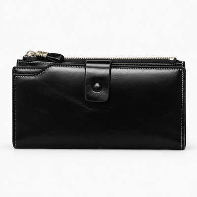 The Sunday Avenue Black Blue PU Leather Women's Multi-Pocket Clutch Wallet