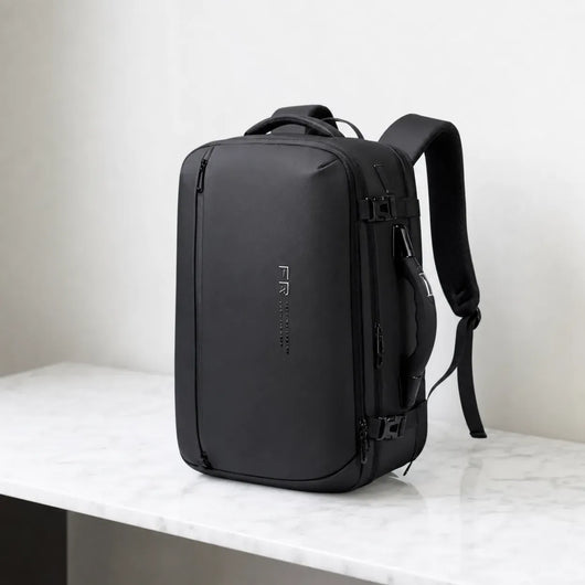 The Sunday Avenue Black Compressible Travel Backpack - Hadley