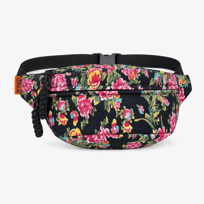 The Sunday Avenue Black Floral Print Bum Bag - Eva