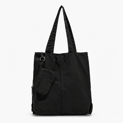 The Sunday Avenue Black + Free Small Purse Khaki Lightweight Tote Bag with Removable Zipped Pouch