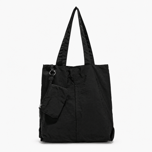The Sunday Avenue Black + Free Small Purse Khaki Lightweight Tote Bag with Removable Zipped Pouch