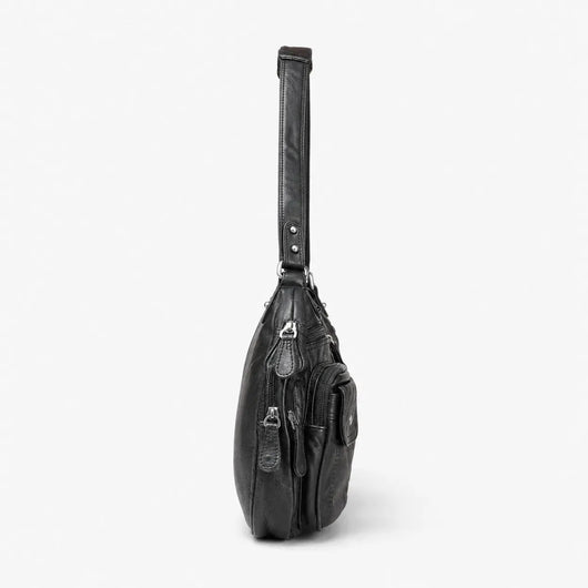The Sunday Avenue Black Large Retro Shoulder Bag - Matilda