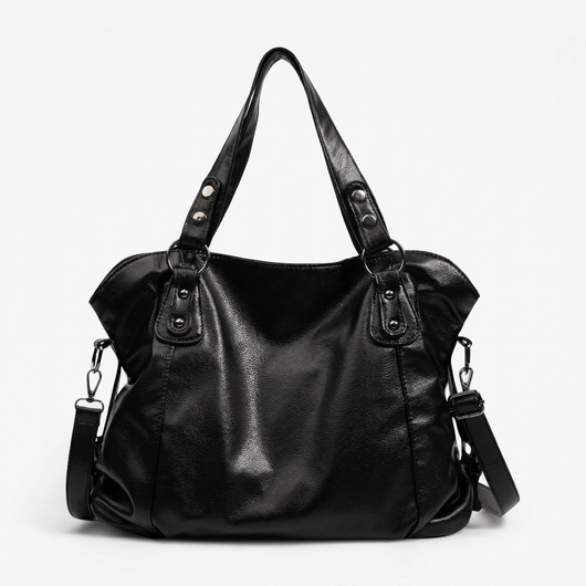The Sunday Avenue Black Large Shoulder Tote - Sybil