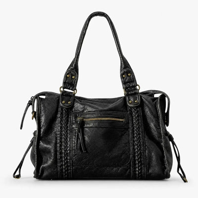 The Sunday Avenue Black Large Vintage Shoulder Bag - Dorothea