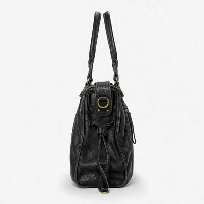 The Sunday Avenue Black Large Vintage Shoulder Bag - Dorothea