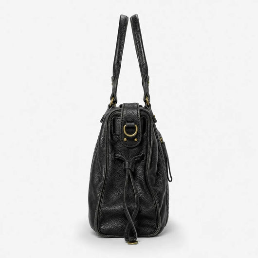 The Sunday Avenue Black Large Vintage Shoulder Bag - Dorothea