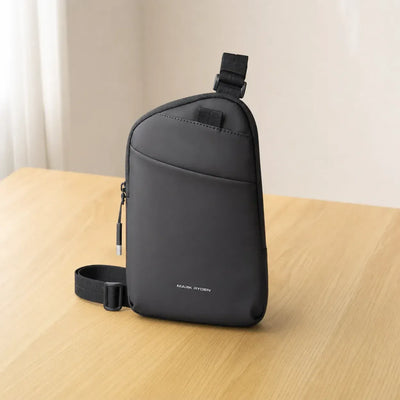 The Sunday Avenue Black Lightweight Waterproof Sling Bag - Hugo