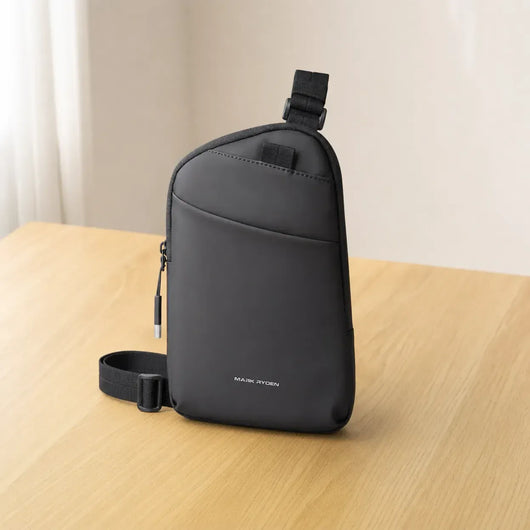 The Sunday Avenue Black Lightweight Waterproof Sling Bag - Hugo