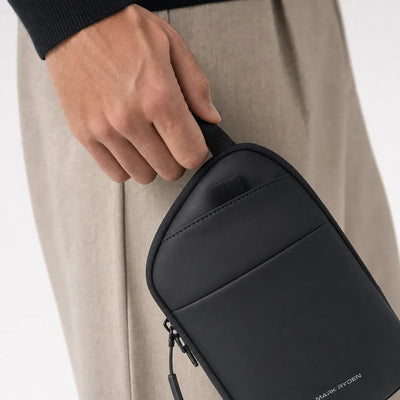 The Sunday Avenue Black Lightweight Waterproof Sling Bag - Hugo