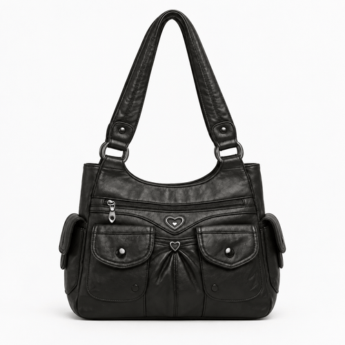 PU Leather Multi-Pocket Shoulder Bag - Jessamine