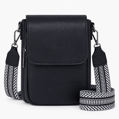 The Sunday Avenue Black / Medium Bonnie Brown Faux Leather RFID Crossbody Bag