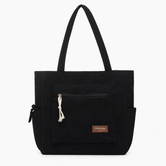 The Sunday Avenue Black Messenger Bag With Organiser - Vale
