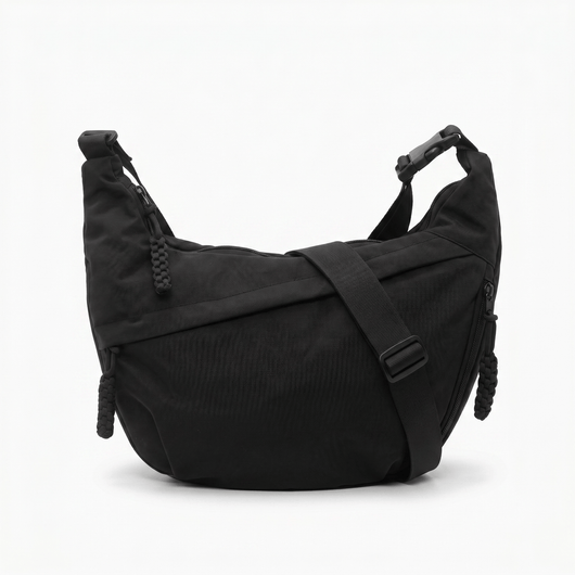 The Sunday Avenue Black Oversize Travel Bum Bag - Perry