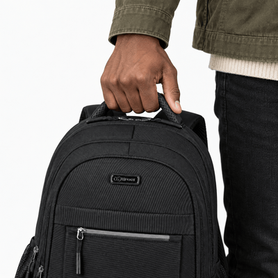 The Sunday Avenue Black Oxford Multi-Pocket Student School Backpack
