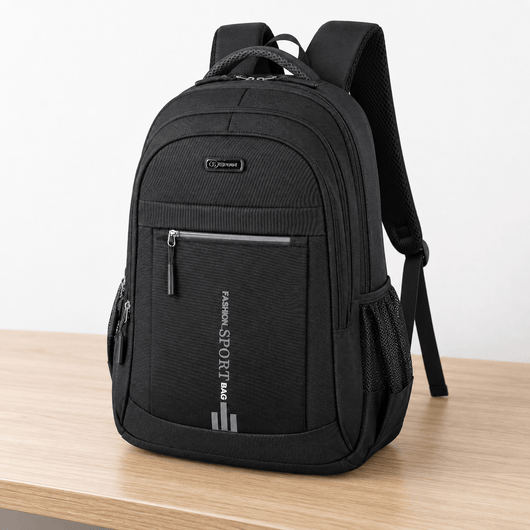 The Sunday Avenue Black Oxford Multi-Pocket Student School Backpack
