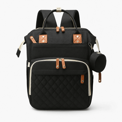 The Sunday Avenue Black Quilted Maternity Backpack - Rowena